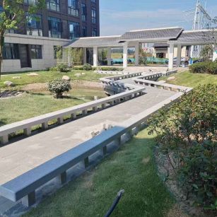 宿迁 芝麻灰小区坐凳&栏杆安装效果