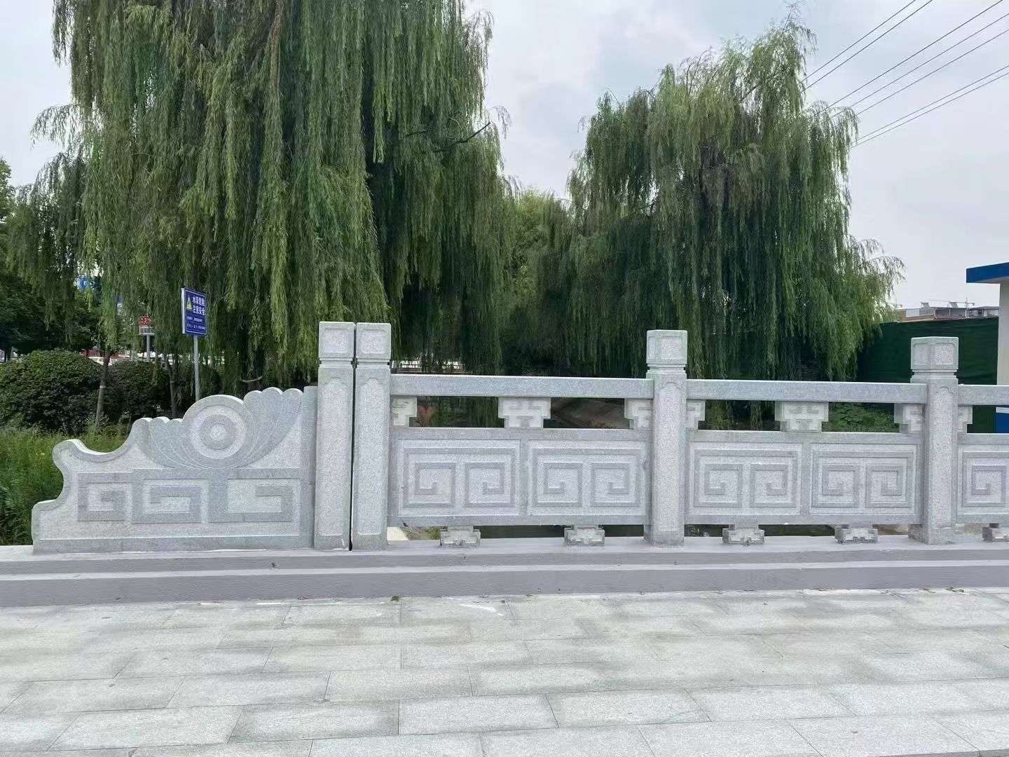 宿迁 芝麻灰桥栏杆、河道栏杆安装效果